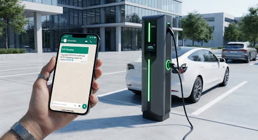 Motorista pagando uma recarga EVX pelo WhatsApp